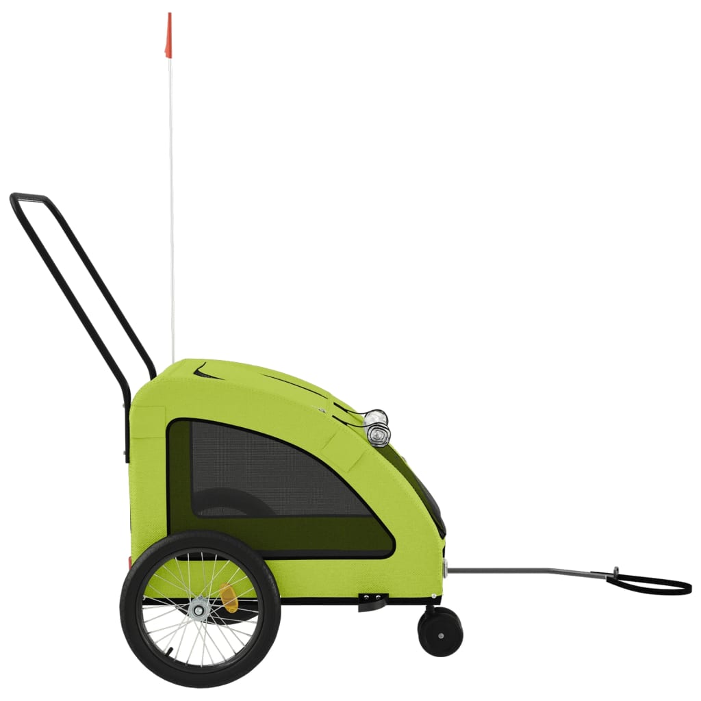 Hondenfietstrailer oxford stof en ijzer groen - AllerleiShop