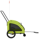 Hondenfietstrailer oxford stof en ijzer groen - AllerleiShop