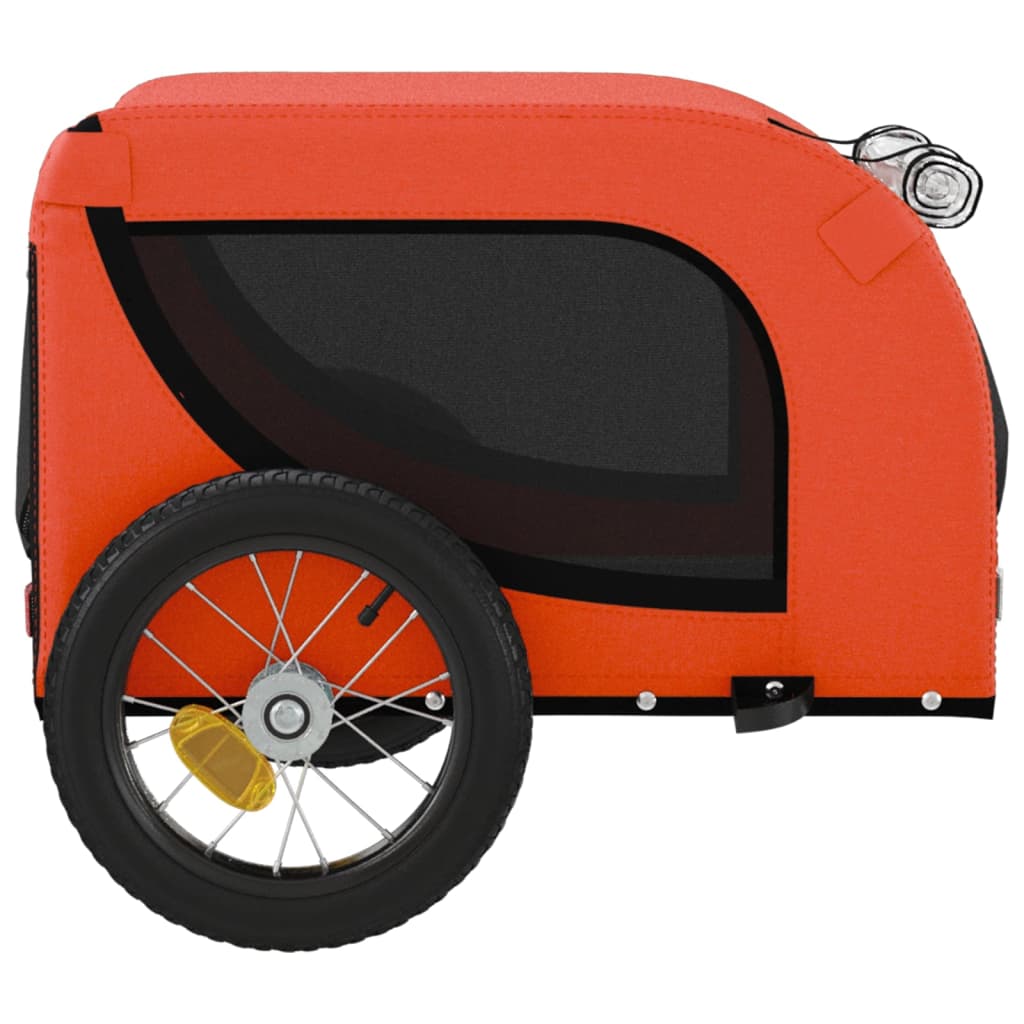 Hondenfietstrailer oxford stof en ijzer oranje en zwart - AllerleiShop