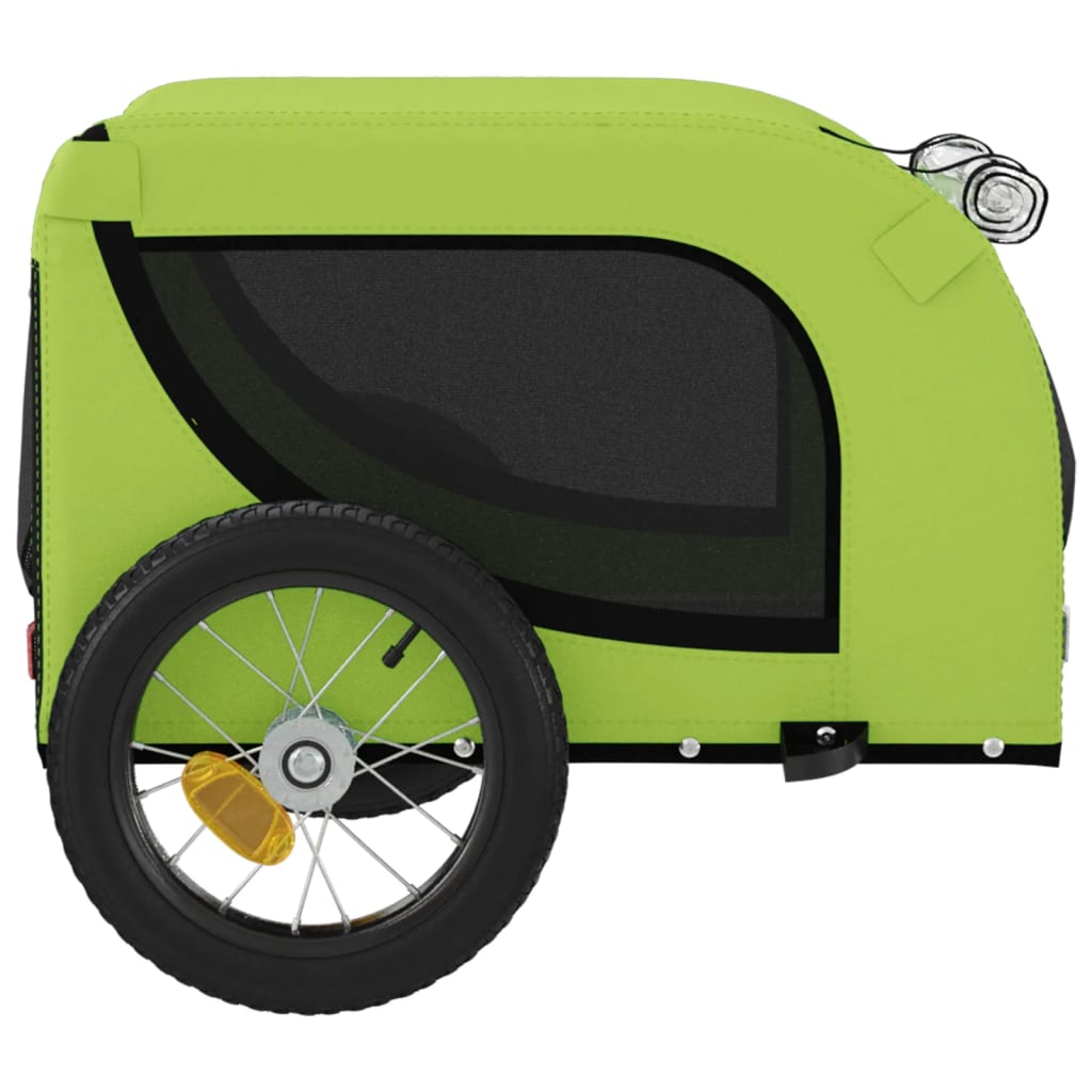 Hondenfietstrailer oxford stof en ijzer groen en zwart - AllerleiShop