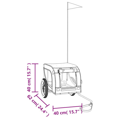 Hondenfietstrailer oxford stof en ijzer groen en zwart - AllerleiShop