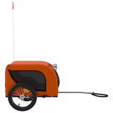 Hondenfietstrailer oxford stof en ijzer oranje en zwart