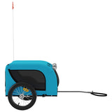 Hondenfietstrailer oxford stof en ijzer blauw en zwart