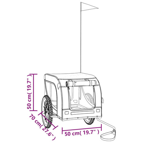 Hondenfietstrailer oxford stof en ijzer zwart - AllerleiShop