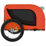 Hondenfietstrailer oxford stof en ijzer oranje en zwart - AllerleiShop