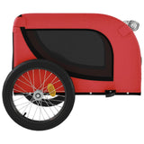 Hondenfietstrailer oxford stof en ijzer rood en zwart - AllerleiShop