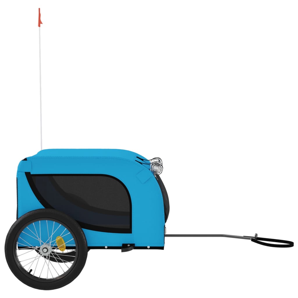 Hondenfietstrailer oxford stof en ijzer blauw en zwart - AllerleiShop