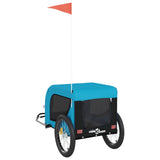 Hondenfietstrailer oxford stof en ijzer blauw en zwart - AllerleiShop