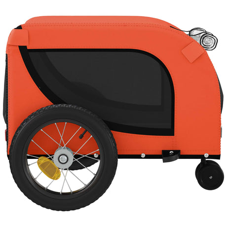 Hondenfietstrailer oxford stof en ijzer oranje en zwart