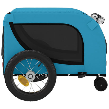 Hondenfietstrailer oxford stof en ijzer blauw en zwart