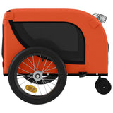 Hondenfietstrailer oxford stof en ijzer oranje en zwart - AllerleiShop