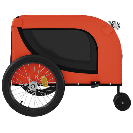 Hondenfietstrailer oxford stof en ijzer oranje en zwart