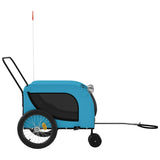 Hondenfietstrailer oxford stof en ijzer blauw en zwart