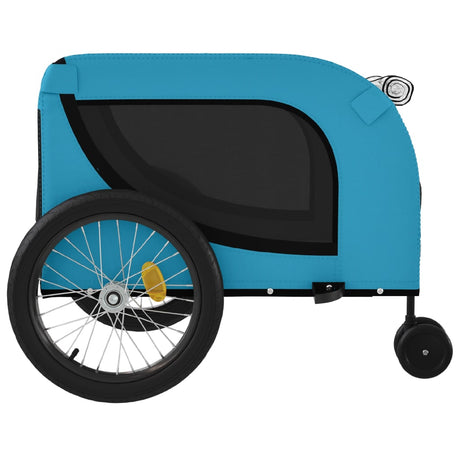 Hondenfietstrailer oxford stof en ijzer blauw en zwart