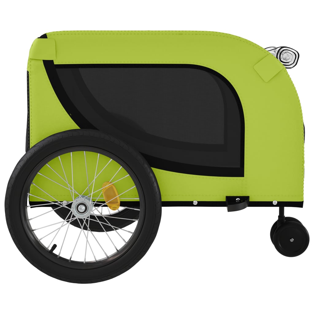 Hondenfietstrailer oxford stof en ijzer groen en zwart - AllerleiShop