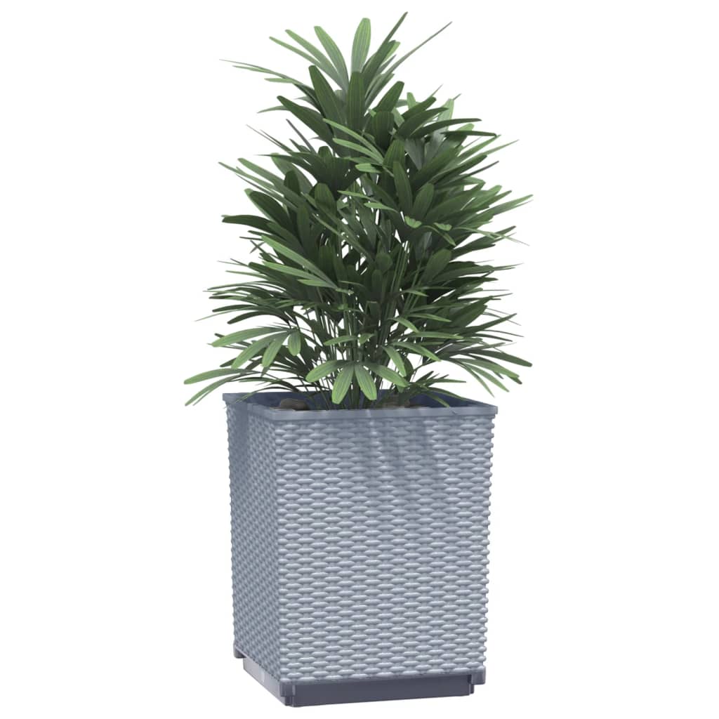 Plantenbakken 2 st 30x30x37 cm polypropeen lichtgrijs - AllerleiShop