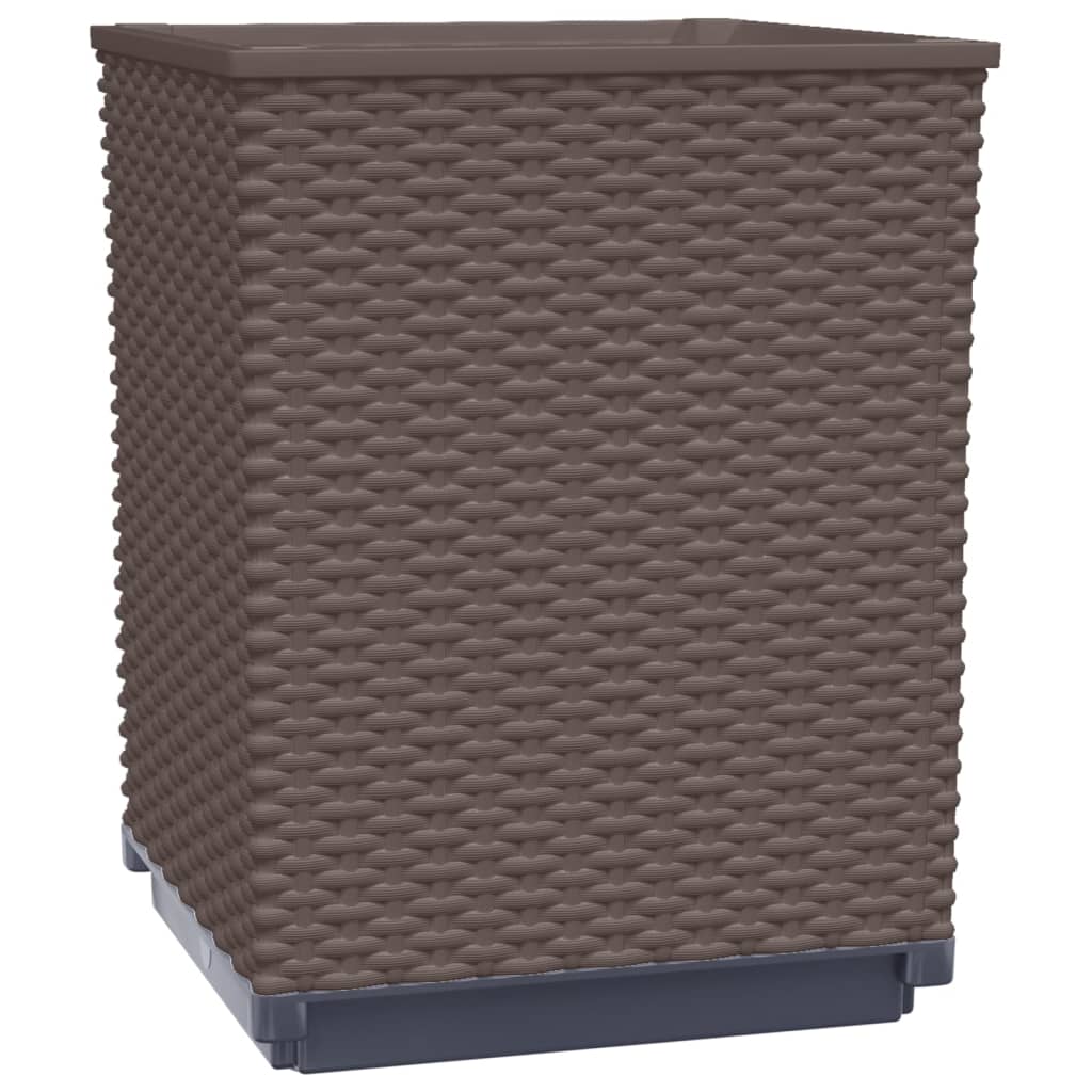Plantenbakken 4 st 30x30x37 cm polypropeen bruin