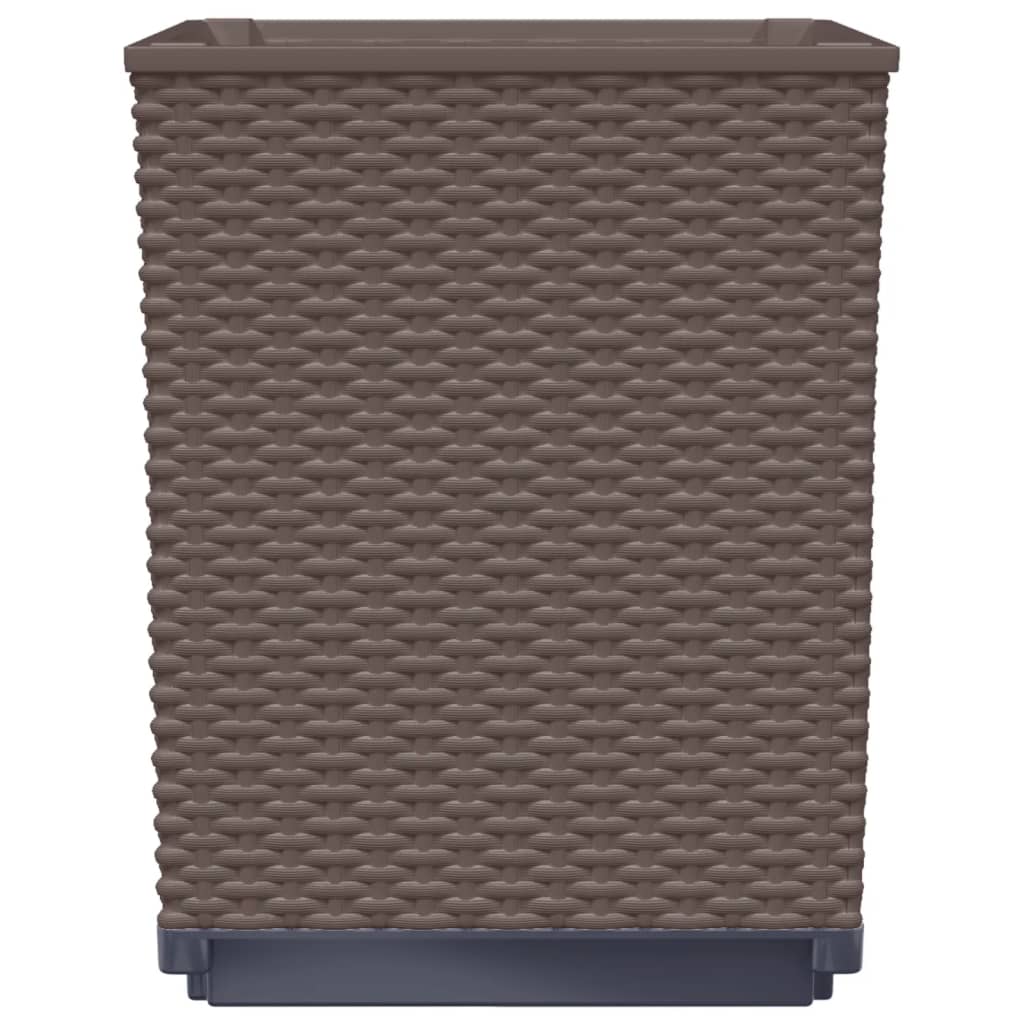 Plantenbakken 4 st 30x30x37 cm polypropeen bruin