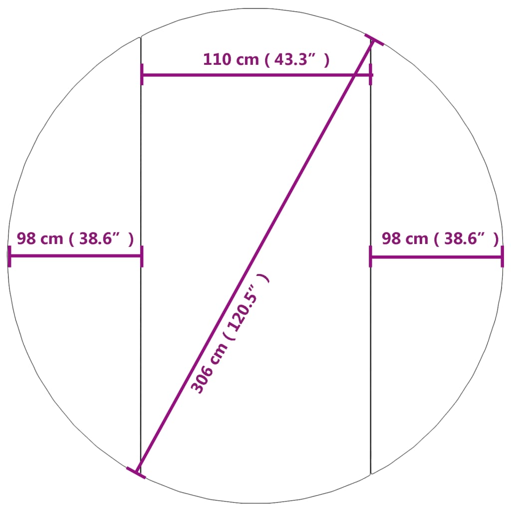 Zwembadgrondzeil Ø306 cm polyester geotextiel lichtgrijs - AllerleiShop