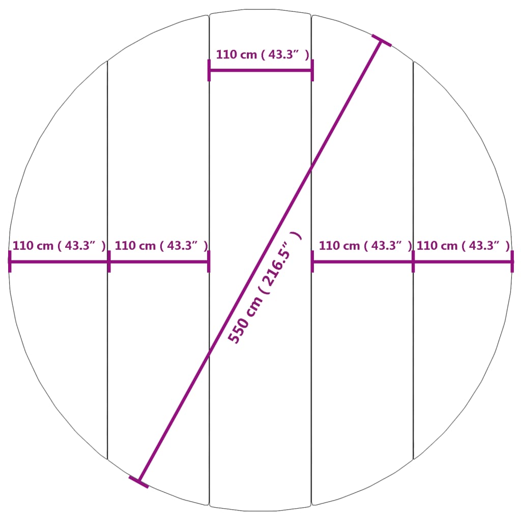 Zwembadgrondzeil Ø550 cm polyester geotextiel lichtgrijs - AllerleiShop