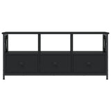 Tv-meubel 102x33x45 cm bewerkt hout en ijzer zwart