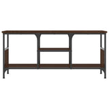 Tv-meubel 100x35x45 cm bewerkt hout en ijzer bruin eikenkleur