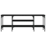 Tv-meubel 121x35x45 cm bewerkt hout en ijzer zwart