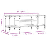 Tv-meubel 121x35x45 cm bewerkt hout en ijzer zwart