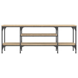 Tv-meubel 121x35x45 cm bewerkt hout en ijzer sonoma eikenkleur