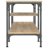 Tv-meubel 121x35x45 cm bewerkt hout en ijzer sonoma eikenkleur