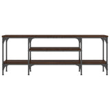 Tv-meubel 121x35x45 cm bewerkt hout en ijzer bruin eikenkleur