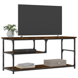 Tv-meubel 103x38x46,5 cm bewerkt hout staal gerookt eikenkleur