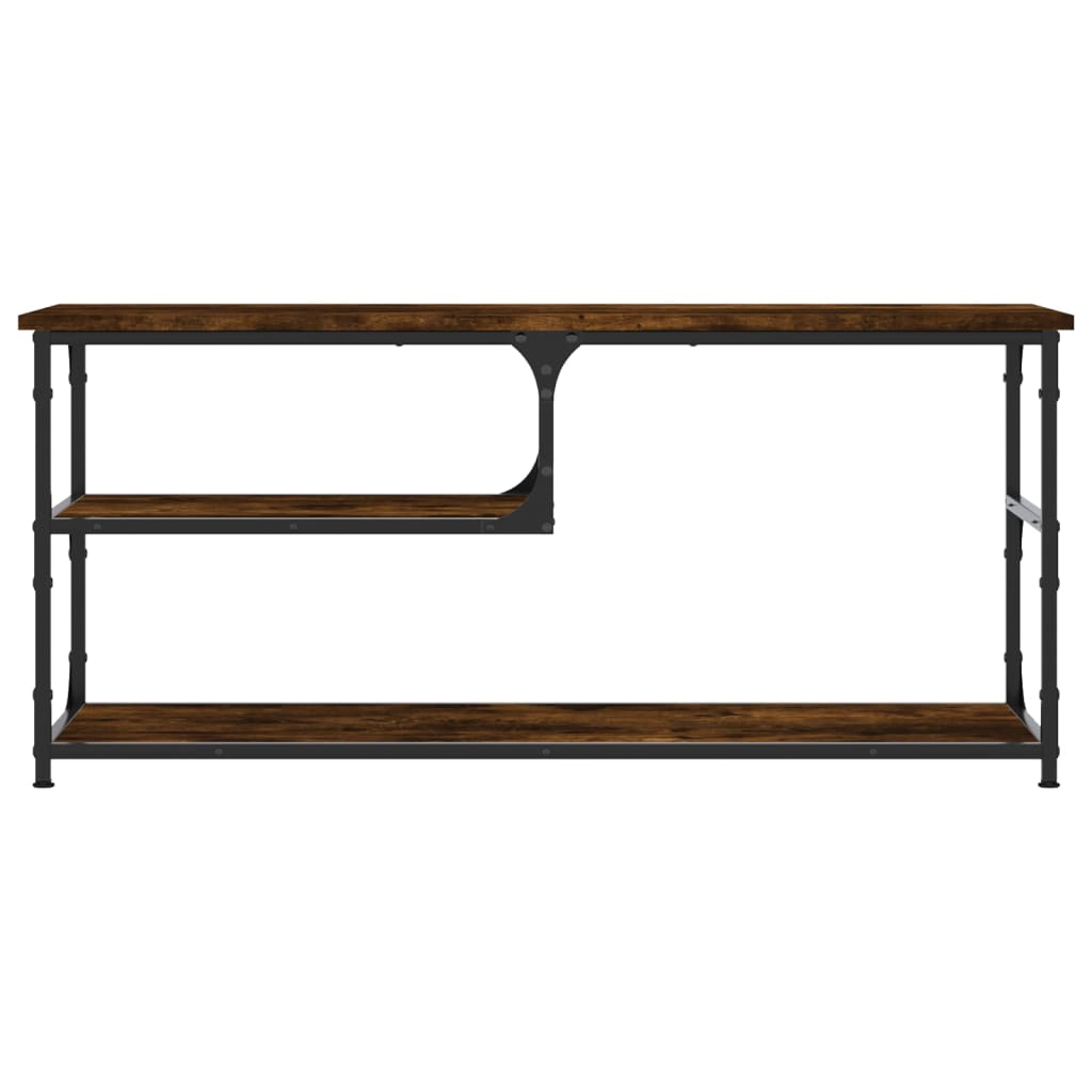 Tv-meubel 103x38x46,5 cm bewerkt hout staal gerookt eikenkleur