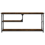 Tv-meubel 103x38x46,5 cm bewerkt hout staal gerookt eikenkleur