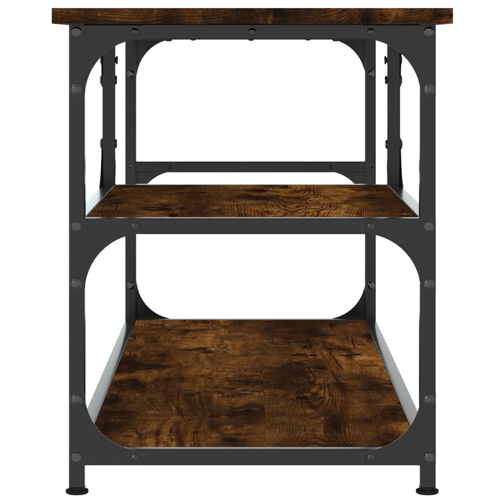 Tv-meubel 103x38x46,5 cm bewerkt hout staal gerookt eikenkleur