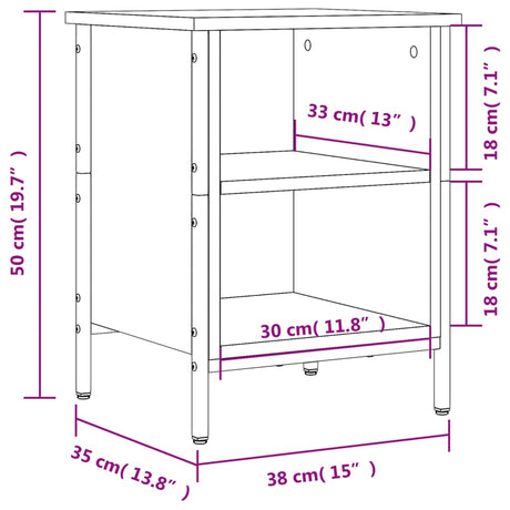 Schoenenkast 38x35x50 cm bewerkt hout gerookt eikenkleurig