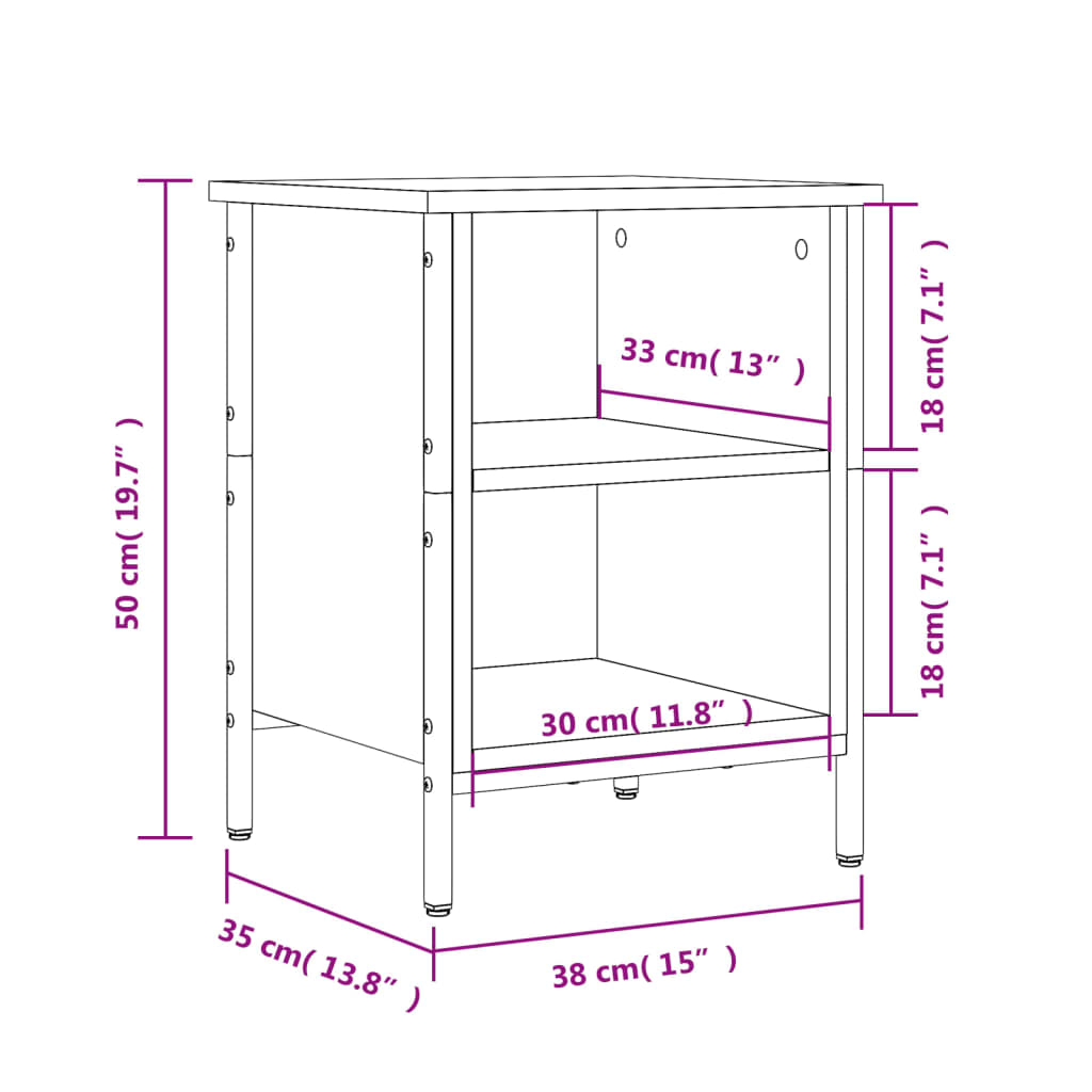 Schoenenkast 38x35x50 cm bewerkt hout bruin eikenkleur