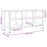 Schoenenkast 100x35x50 cm bewerkt hout zwart