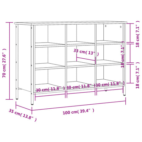 Schoenenkast 100x35x70 cm bewerkt hout zwart