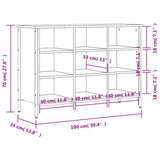 Schoenenkast 100x35x70 cm bewerkt hout sonoma eikenkleurig