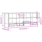 Schoenenkast 131x35x50 cm bewerkt hout gerookt eikenkleurig