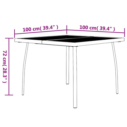 Tuintafel 100x100x72 cm staalgaas antracietkleurig - AllerleiShop