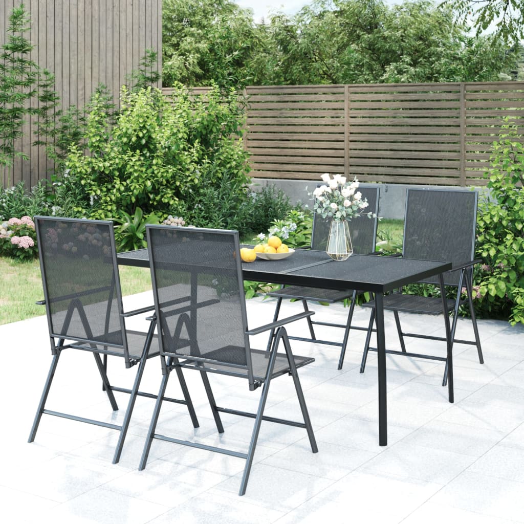 Tuintafel 165x80x72 cm staalgaas antracietkleurig - AllerleiShop