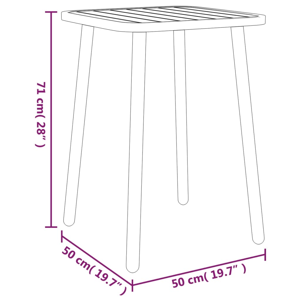 Tuintafel 50x50x71 cm staal antracietkleurig - AllerleiShop