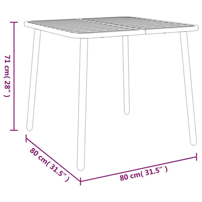 Tuintafel 80x80x71 cm staal antracietkleurig - AllerleiShop