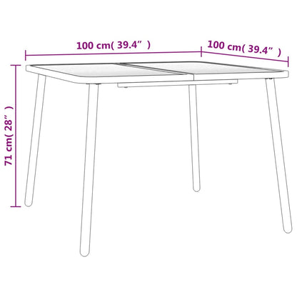 Tuintafel 100x100x71 cm staal antracietkleurig - AllerleiShop