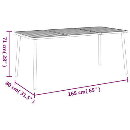 Tuintafel 165x80x71 cm staal antracietkleurig - AllerleiShop