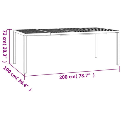 Tuintafel 200x100x72 cm staal antracietkleurig - AllerleiShop