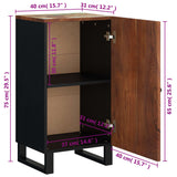 Dressoir met deur 40x31x75 cm massief gerecycled hout - AllerleiShop