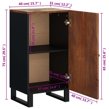 Dressoir met deur 40x31x75 cm massief gerecycled hout - AllerleiShop